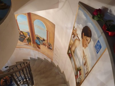L'affresco di Caterina nel campanile della chiesa