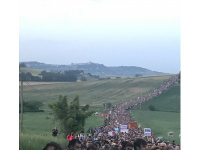 Testimonianza del marito Jonata allo stadio di Macerata